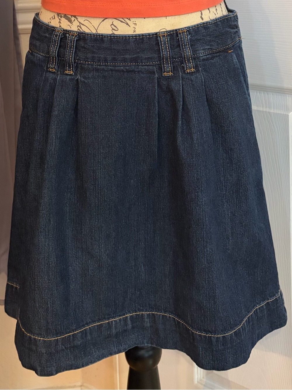 Y2K Old Navy A-Line Pleated Denim Mini Skirt